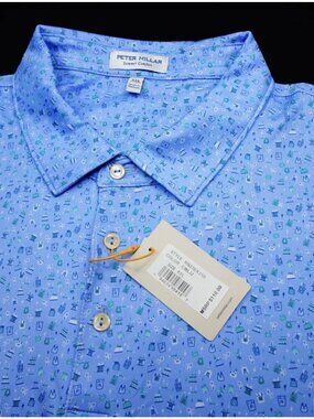 NWT Peter Millar XXL 2XL Fun Print Golf Shirt Crown Sport UPF 50+ $110